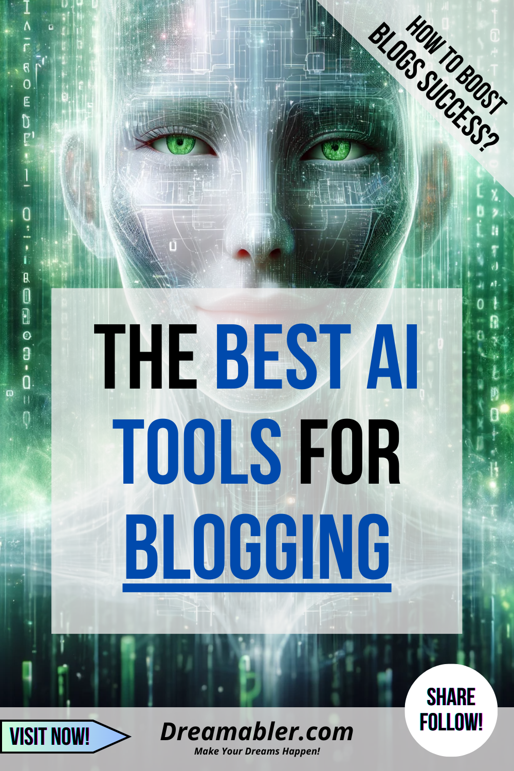Best AI Tools App For Blogging - how to boost blogs success - artificial intelligence illustration - Dreamabler-com