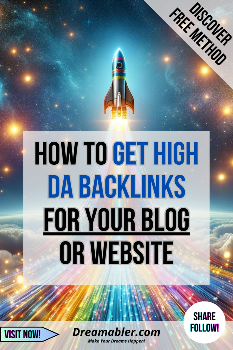 How to Get High DA Backlinks for Your Blog or Website - illustration of rocket rising from Earth - Dreamabler.com